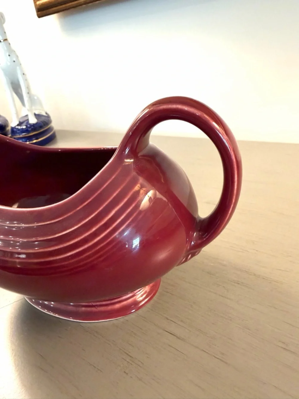 Homer Laughlin Fiesta Ware Gravy Boat Cinnabar Red Retired Color Sauce Server